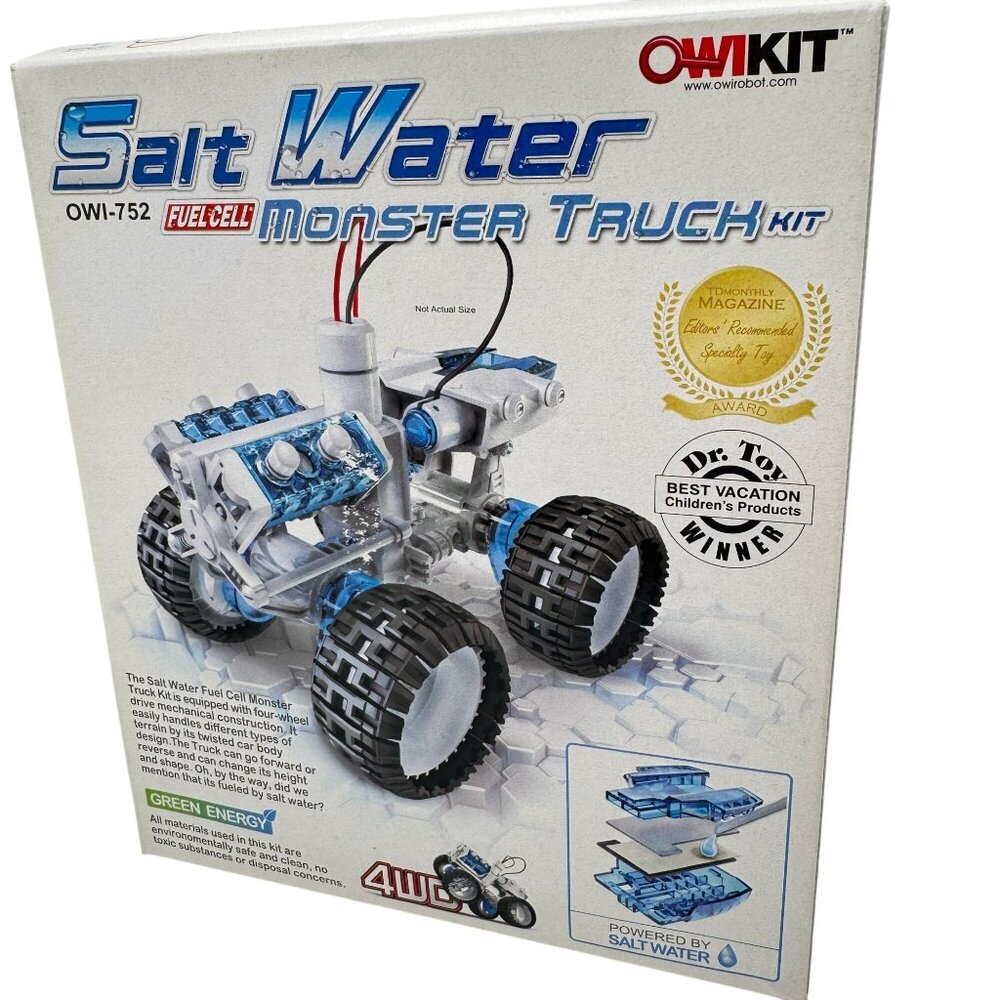 Salt Water Fuel Cell Monster Truck Kit 4WD OWI-752 DIY STEM Toy Ages 10+ Powered